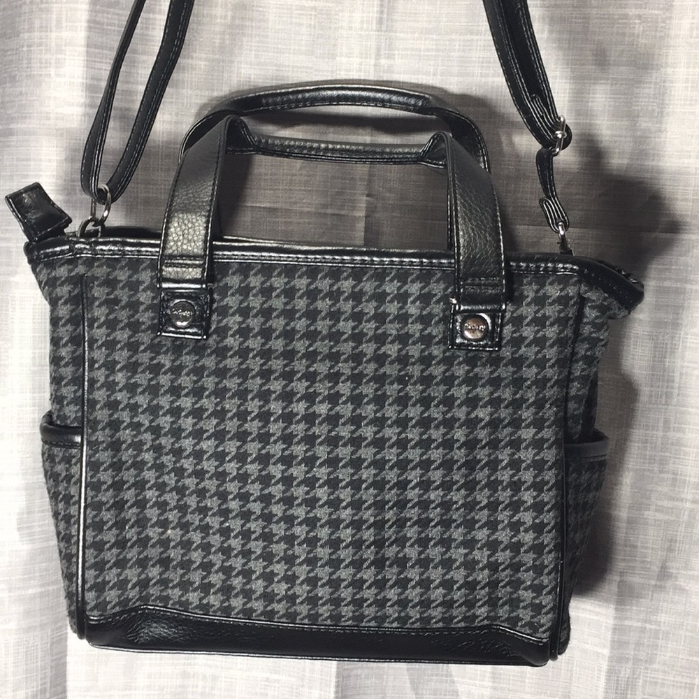Thirty One Houndstooth Pattern W/Faux Leather Trim - image 1